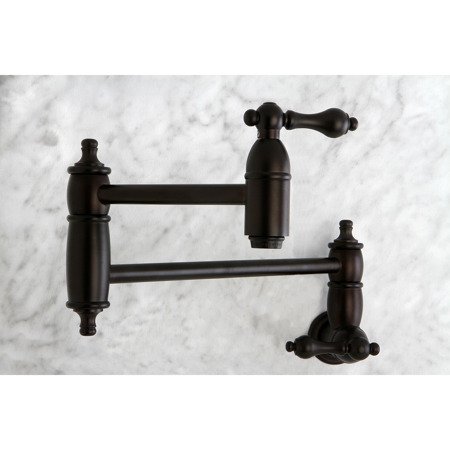 Kingston Heirloom KS3105AL - Restoration Two-Handle 1-Hole Wall Mount Pot Filler Faucet, Oil Rubbed Bronze — thumbnail 2